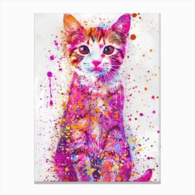 Colorful Cat Canvas Art 2 Canvas Print