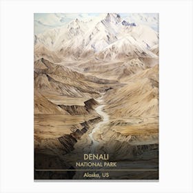 Denali National Park Watercolour 3 Canvas Print