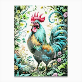 Rooster In Garden Nature Toile