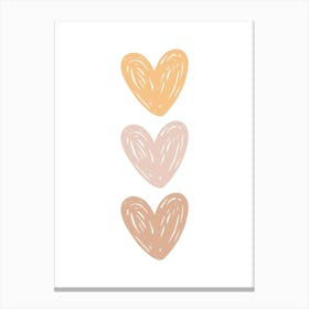 Three Hearts Kids and Nursery Canvas Print