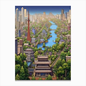 Tokyo Pixel Art 4 Canvas Print