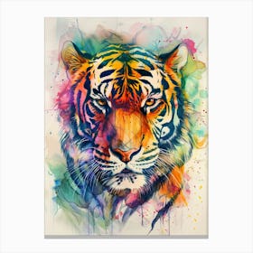 Bengal Tiger Colourful Watercolour 2 Canvas Print