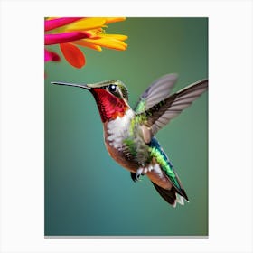 Male Ruby Throated Hummingbird-Reimagined 2 Canvas Print