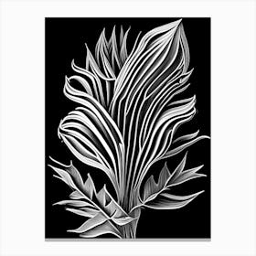 Yucca Leaf Linocut Canvas Print