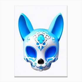 Animal Skull Blue Kawaii Canvas Print