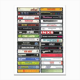 80s Singles 4x3 Canvas Print