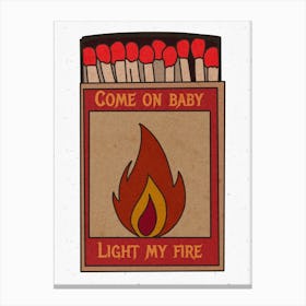 Light My Fire, The Doors Retro Canvas Print