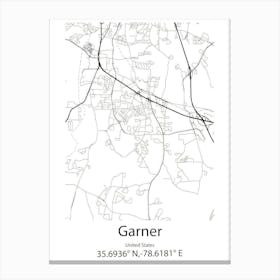 Garner,United States Minimalist Map Toile