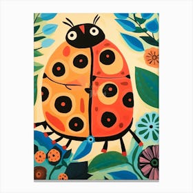 Maximalist Animal Painting Ladybug 1 Canvas Print