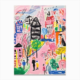 Tokyo, Dreamy Storybook Illustration 1 Canvas Print