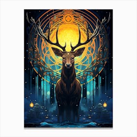 Deer With Antlers Canvas Print