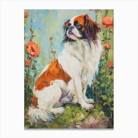 Japanese Chin Acrylic Painting 1 Canvas Print