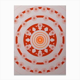 Geometric Abstract Glyph Circle Array in Tomato Red n.0225 Canvas Print