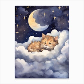 Baby Lynx 3 Sleeping In The Clouds Canvas Print