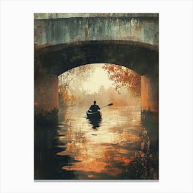 Canoe Under Bridge Canvas Print Canvas Print