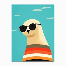 Little Sea Lion 1 Wearing Sunglasses Canvas Print