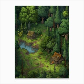 Forest Reserve Pixel Art 1 Canvas Print