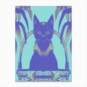 Cats Meow Pastel Blue 2 Canvas Print