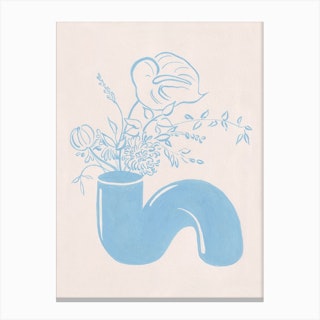 S Flower Vase by Jaron Su Canvas Print