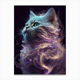 Cute Galaxy Kitten in Space Canvas Print