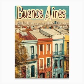 Aihrgdesign A Classic 1960s Travel Poster For Buenos Aires 1 Canvas Print