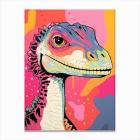 Colourful Dinosaur Dromaeosaurus 3 Canvas Print