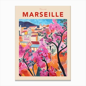 Marseille France 4 Fauvist Travel Poster Canvas Print