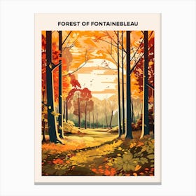 Forest Of Fontainebleau Midcentury Travel Poster Canvas Print