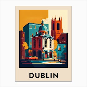 Dublin 3 Vintage Travel Poster Canvas Print