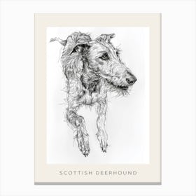 Scottish Deerhound Dog Line Sketch 1 Poster Canvas Print