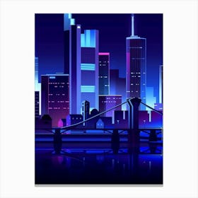 Cityscape At Night Canvas Print