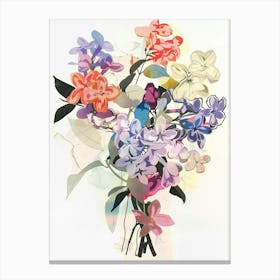 Lilac 2 Collage Flower Bouquet Canvas Print