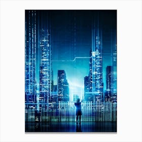 Cyber Intelligence Technology At The Forefront Enhancing Business Operations Abstract Digital Netw (1) Canvas Print