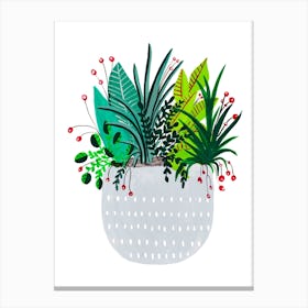 Grey Potted Plants Canvas Print