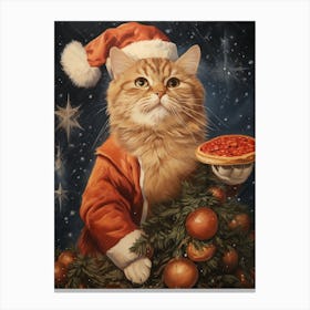 Santa Cat Canvas Print