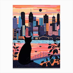 Philadelphia, United States Skyline With A Cat 0 Canvas Print