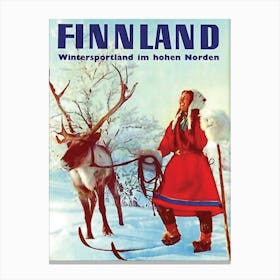 Finland, Hohen Norden, Travel Poster Canvas Print