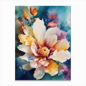 Peony Watercolor Painting Canvas Print