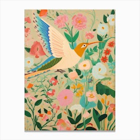 Maximalist Bird Painting Hummingbird 1 Canvas Print