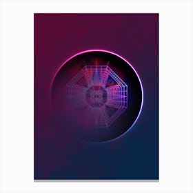 Geometric Neon Glyph on Jewel Tone Triangle Pattern 309 Canvas Print