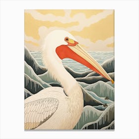 Bird Illustration Pelican Canvas Print