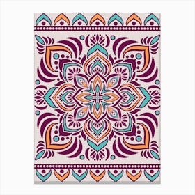 WA240019 - Vibrant Magenta and Teal Mandala - Colorful Bohemian Art Canvas Print