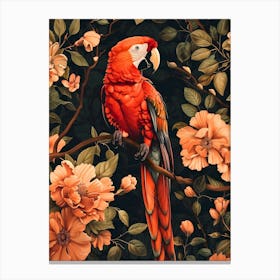 Parrot Painting Inspired By William Morris 1 Canvas Print