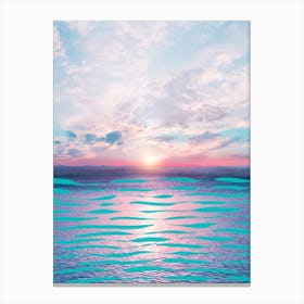 Turquoise Lines In The Ocean Canvas Print