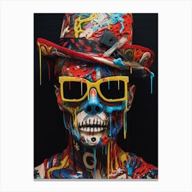 Skeleton In A Hat 1 Canvas Print