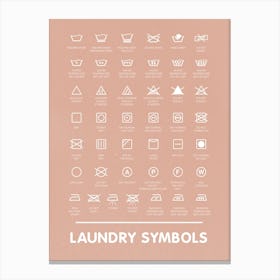 Boho Laundry Symbols Art Guide Canvas Print