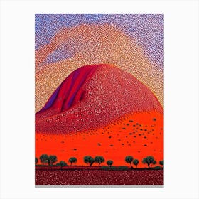 Uluru Pointillism Canvas Print