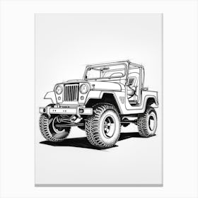 Jeep Wrangler Line Drawing 18 Canvas Print