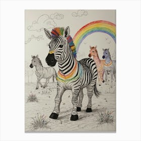 Rainbow Zebras 9 Canvas Print