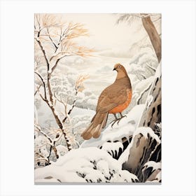 Winter Bird Painting Grouse 2 Canvas Print
